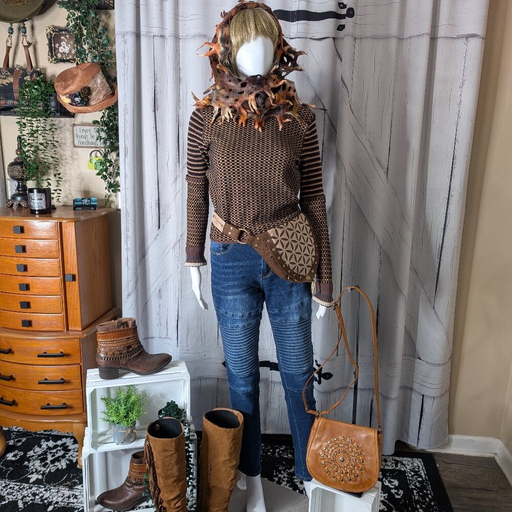 Chintamani/Alchemistry Vegan Canvas Handmade Pocket Belt Bag Brown